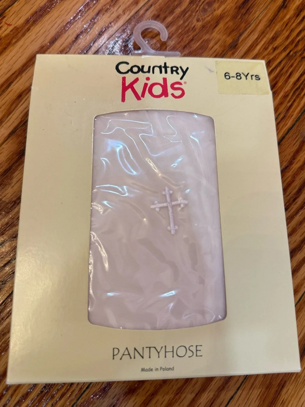 Country Kids Pink Girls' Pantyhose with Cross Detail
